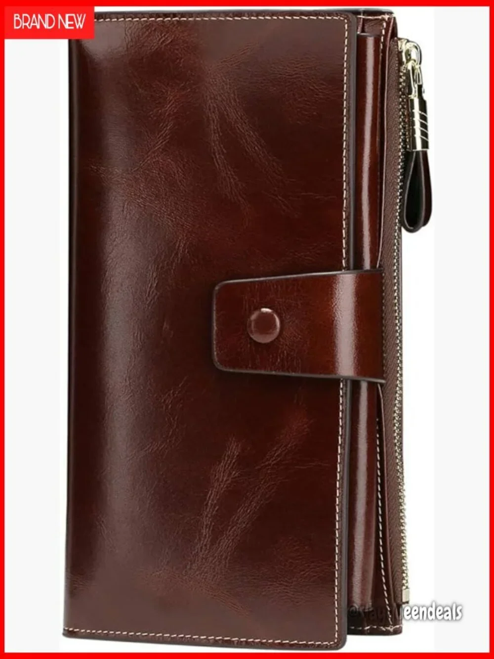 Large Capacity RFID Blocking Genuine Leather Wallet with Phone Case